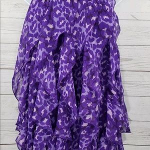 Gorgeous purple ruffle leopard top youth size